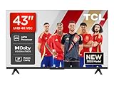 TCL 43V6C 43" Direct LED Smart TV, 10K HDR, Powered by Google TV (Dolby Audio, Motion Clarity, Compatible with Google Assistant & Alexa) [Clase de eficiencia energética F]
